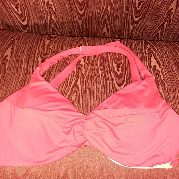 NORDSTROM BIKINI TOP REDISH CROSS BACK OR SHOULDERS WIRED SOLID NWT